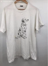 Unisex Screen Stars Best White Vintage Dalmatian Tee Shirt 90s STAIN - Size XL