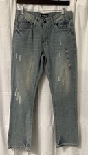 Aeropostale Slim Boot Cut Jeans Light Wash Men's Size 30/30 Distressed NEW