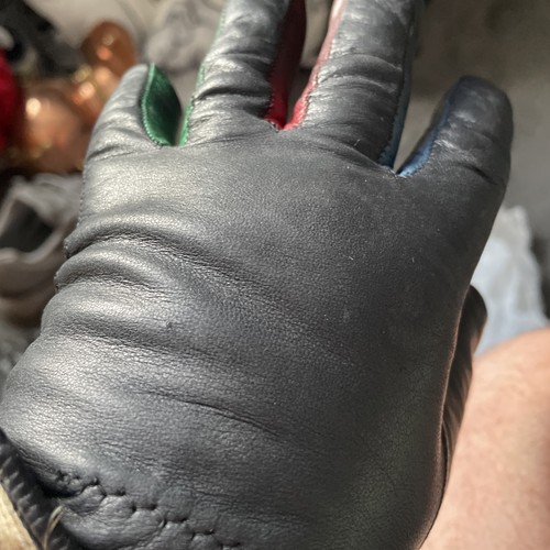 Vintage Driving Gloves 50s 60s Leather Size Large Made In Philippines - Picture 2 of 13