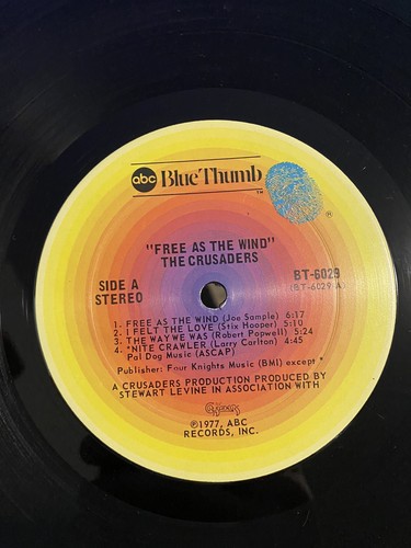 Promo - THE CRUSADERS - FREE AS THE WIND - 1977 ABC BT-6029 LP Vinyl Record - EX - Bild 6 von 7