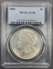 1881 PCGS AU50 Morgan Silver Dollar $1 - Old Blue Holder