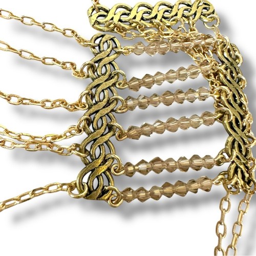 Free People Ariana Ost Lotus Layered Gold Choker Necklace Witchy Bohemian - 第 3/7 張圖片