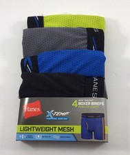 Hanes Boys Boxer Briefs X Temp Tagless Lightweight Mesh Regular Length 4 Pack