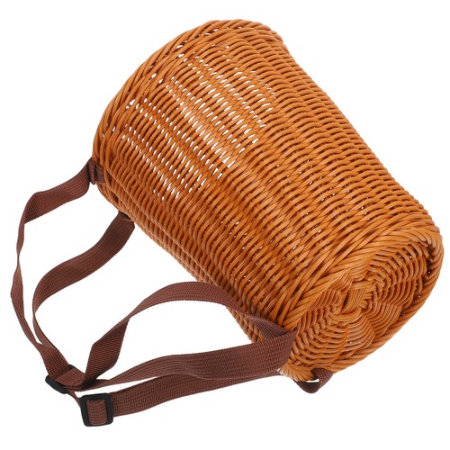 Outdoor Handmade Woven Picnic Basket Backpack for Kids Fruit Harvest and Camping - Imagen 6 de 12