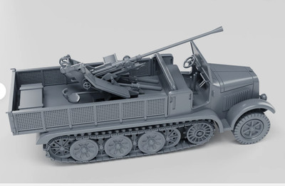 3D Printed1/72 Sd.kfz.6-2 - 3.7Cm Flak 36 Auf 5T Zugkraftwagen Tank Unpainted-A