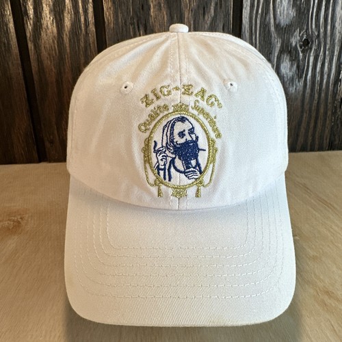 Zick Zag Rolling Papers Logo Classic Hat White Canvas Dad Cap Used