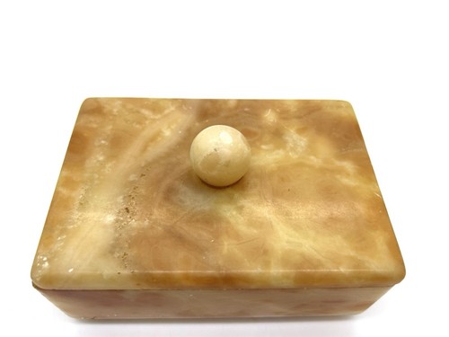 Vintage Mid-Century Onyx Marble Rectangle Jewelry/Trinket Box..Fitted Lid - Picture 2 of 8