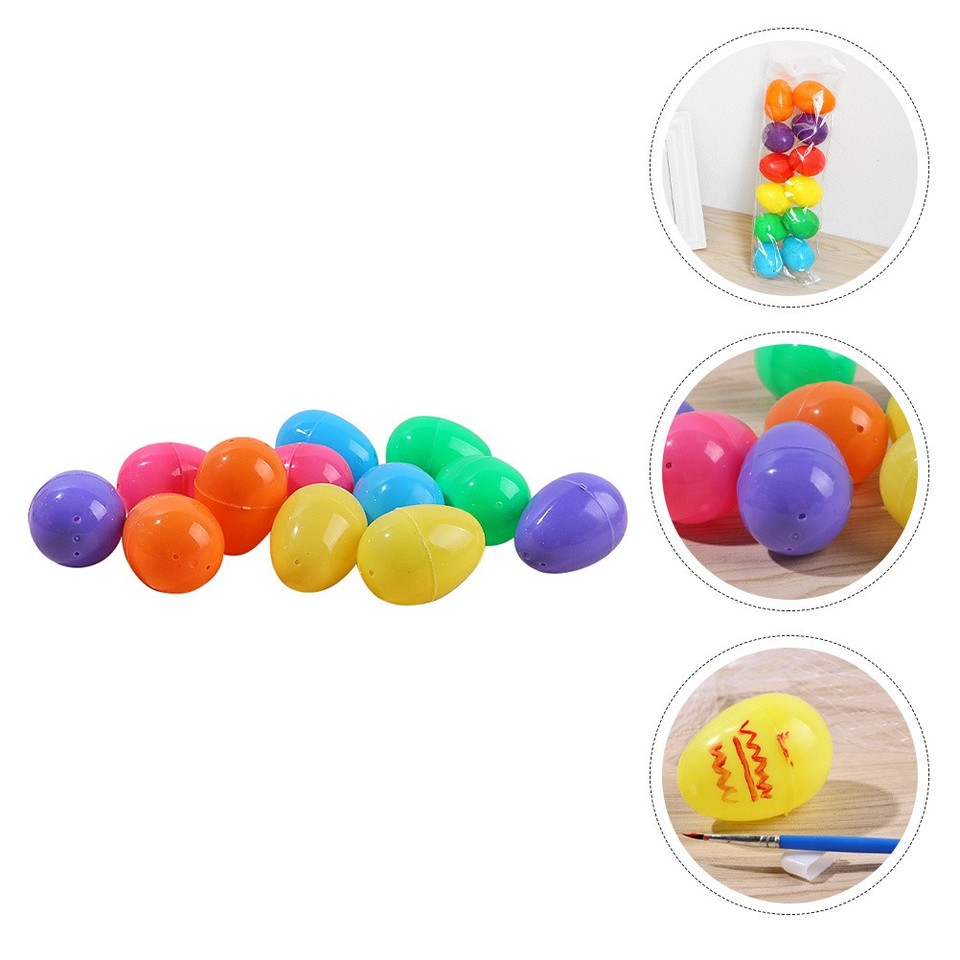 24 Œufs De Pâques En Plastique Colorés Et Brillants – Œufs Surprise Vides Réutilisables Pour Chasse Aux Œufs, Décoration, Fêtes Scolaires Et Familiales