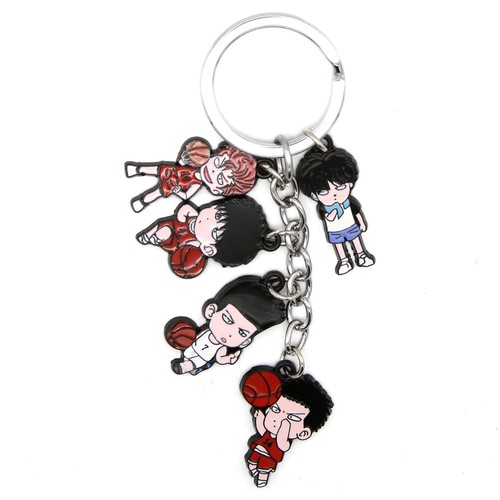 New Chibi Shohoku Players Set SLAM DUNK 1 inch 5 Pcs. Keychain Key Chain Pendant - Picture 2 of 3