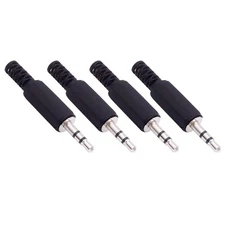 Fancasee 4 Pack 3.5mm Replacement Repair Plug Jack TRS 3 Pole Stereo Male Plu...