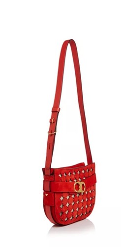 $598 Tory Burch Gemini Link Cutout Suede Shoulder Bag MINT Fall NEVER USED - Picture 2 of 15