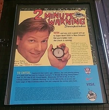 Comedy Central 2 Minute Warning Sweepstakes Framed Print Ad 8.5x11  1997 