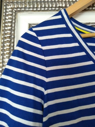 BODEN Ladies Classic Navy White Striped Nautical Sea Theme T-Shirt Dress UK 12 - Picture 6 of 12