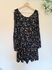 American Eagle Floral Dress Boho Open Shoulder Open Back Small