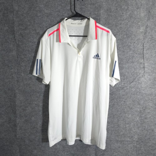 Adidas Men’s White Barricade Tennis Performance Polo Shirt Extra Large Sports
