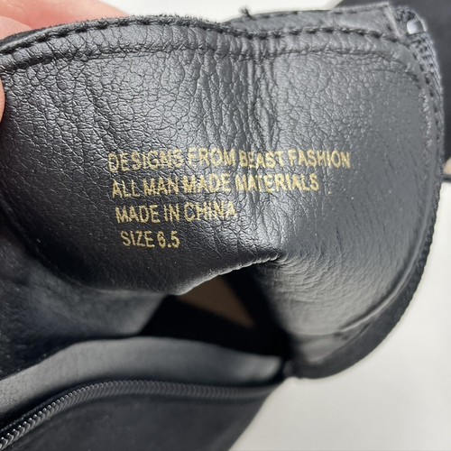Beast Damen neue schwarze vegane Leder Schnürstiefelette Größe 6,5 - Bild 10 von 12