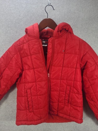 TOMMY HILFIGER PUFFY RED YOUTH SIZE MEDIUM JACKET - Picture 3 of 7