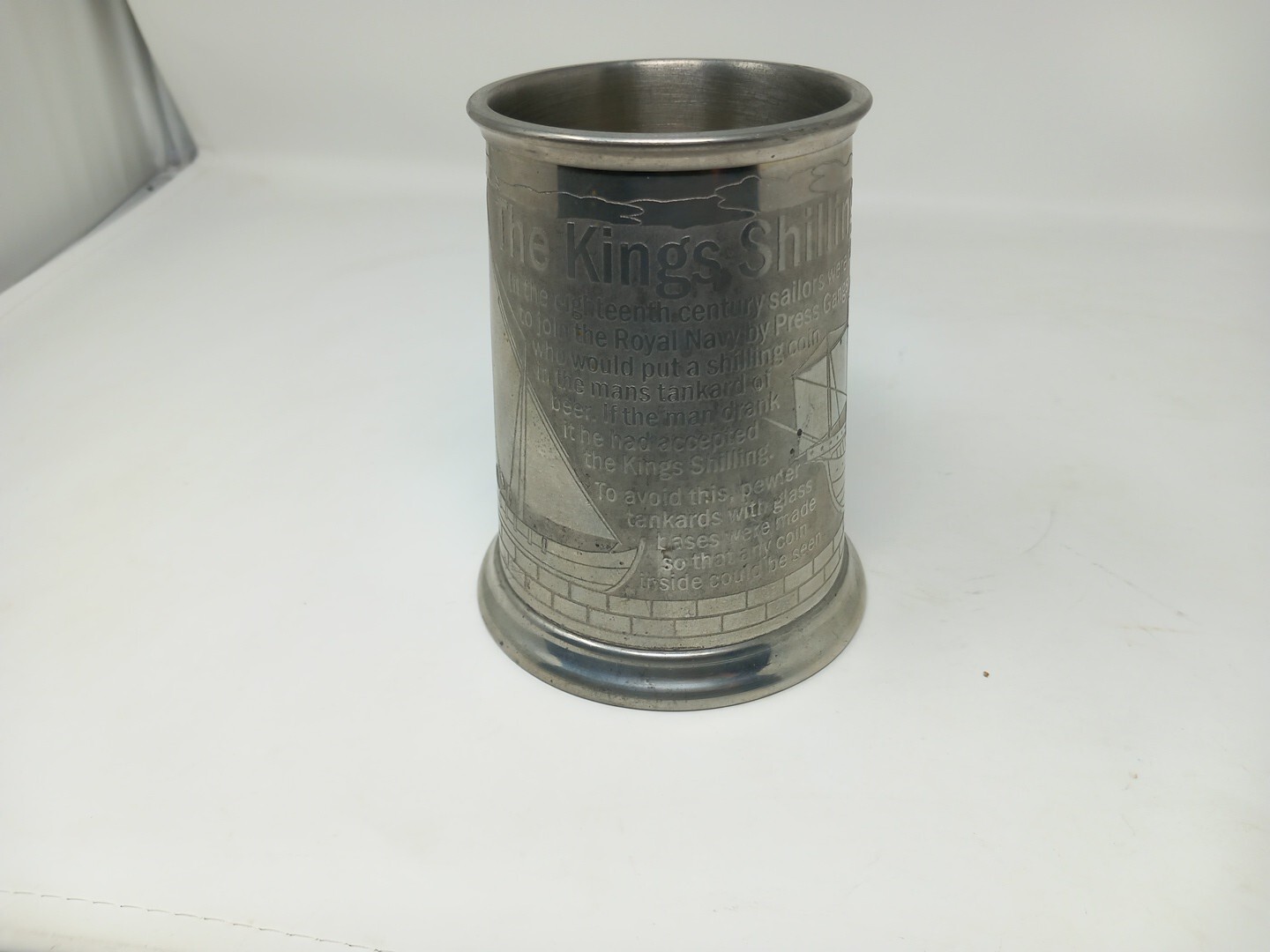 Kings Shilling Prewter Tankard Ewin Blyde Sheffield glass Bottom eBay