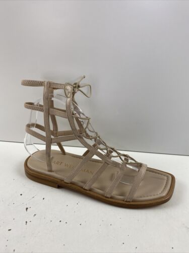 Stuart Weirzman KORA Platino Lace-up Gladiator Sandals Women’s Size 8.5 - Picture 3 of 8