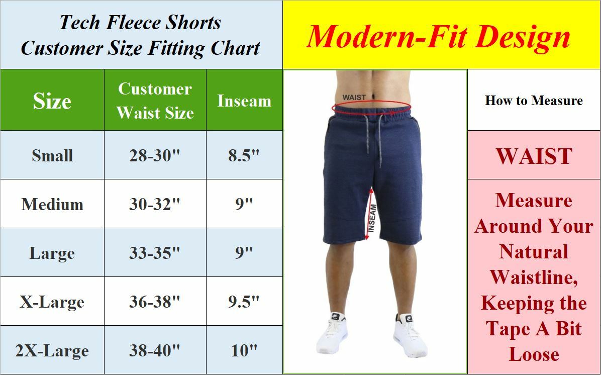 Men's French Terry Fleece-Lined Pocket Sweat Shorts ( Size S