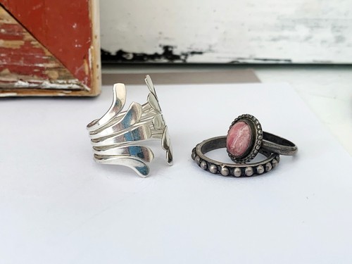 Sterling silver 925 modernist wrap vintage band ring butterfly wing wave - Picture 17 of 17