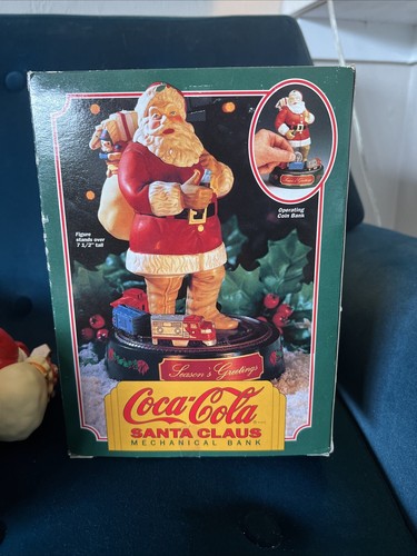VINTAGE Coca Cola Santa Claus Ertl Mechanical Coin Bank Moving Train 1993 - Picture 6 of 8