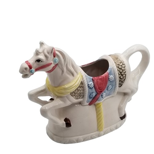 Heritage Mint Carousel Horse Planter Teapot White Ceramic 10x7 - Picture 4 of 11