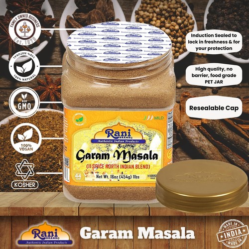 Rani Garam Masala Indian 11 Spice Blend 16oz (1lb ) 454g PET Jar - Picture 4 of 10