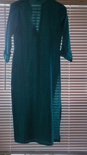 W Kurtas Duster Women's Size 6 Turquoise Green Long Tunic A-Line - Picture 6 of 16