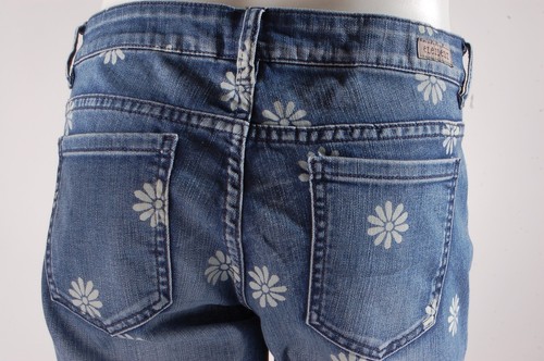 NWT WOMENS ELEMENT BETSY DENIM CAPRI JEANS 27 $60 vintage blue flower pants - Picture 5 of 5
