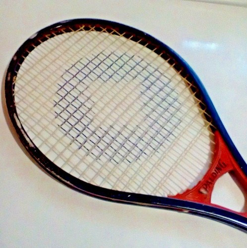 Vintage Spalding Metal Tennis Racket Black Red Center Diamond Pattern #2043 - Picture 3 of 7