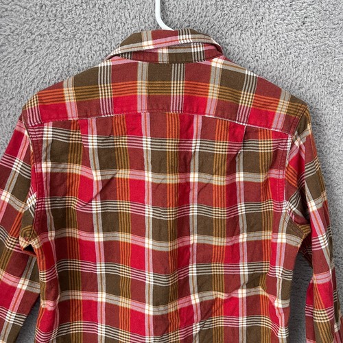 Wallace & Barnes Shirt Mens Small Red Plaid Flannel Slim Button Up Workshirt - Picture 8 of 11