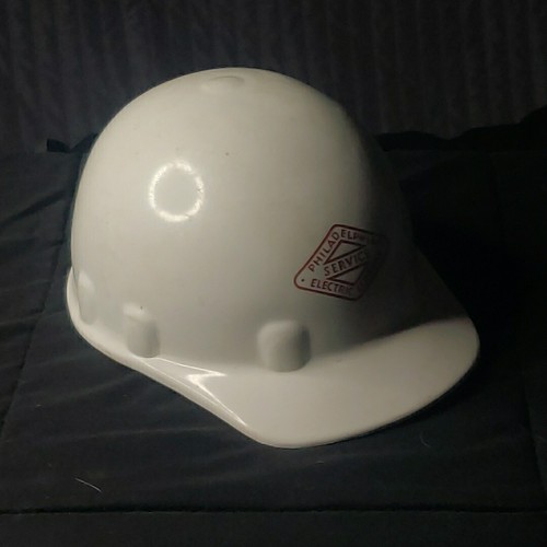 Philadelphia Electric Company Service Hard Hat Red Logo & White Helmet - Picture 4 of 6