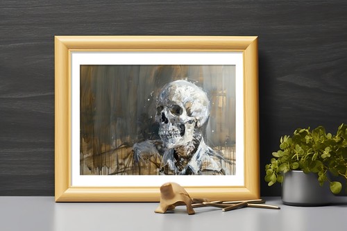 Skeleton In Shirt 5"x7" Print on Matte Paper | Dark Edgy Figure Artwork - Picture 10 of 17