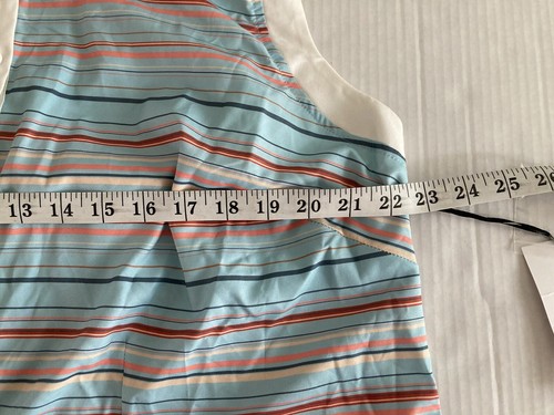 NWT Unique Vintage Womens Sleeveless Collared Button Up Blouse Sz 2X/18 Striped - Picture 11 of 11