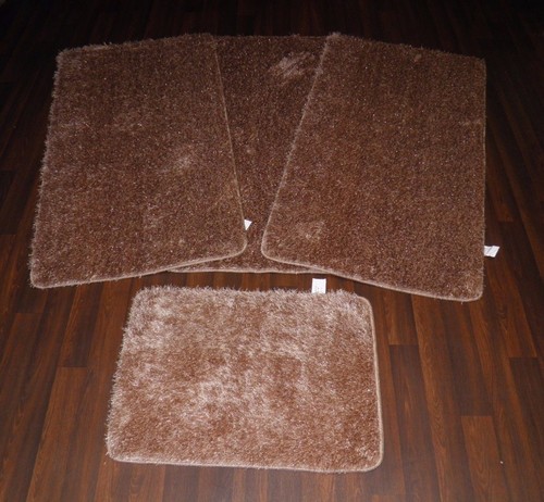 SET 4 PEZZI TAPPETINI ROMANI ZINGARI LAVABILI DESIGN SCINTILLANTE NUOVI BEIGE/ORO ANTISCIVOLO - Foto 5 di 12