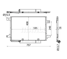 Condenser, air conditioning BEHR MAHLE AC369000S