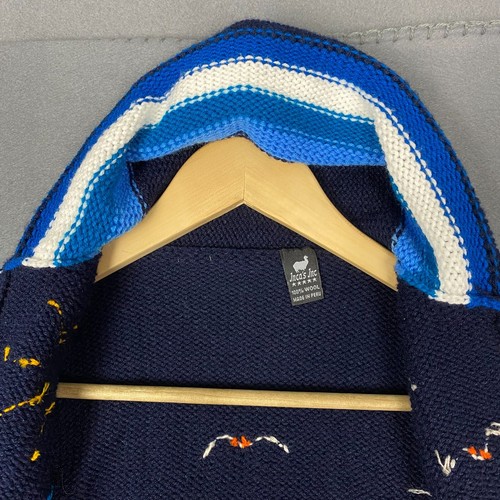 Incas Inc Sweater Hoodie Youth 6 Blue Animals Sun Birds Wool Peru Whimsical - Picture 6 of 15