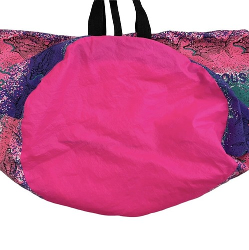 Borsa da spiaggia grande pesci feroci 29,5" x 18" - rosa fluo viola verde carina - Foto 4 di 5