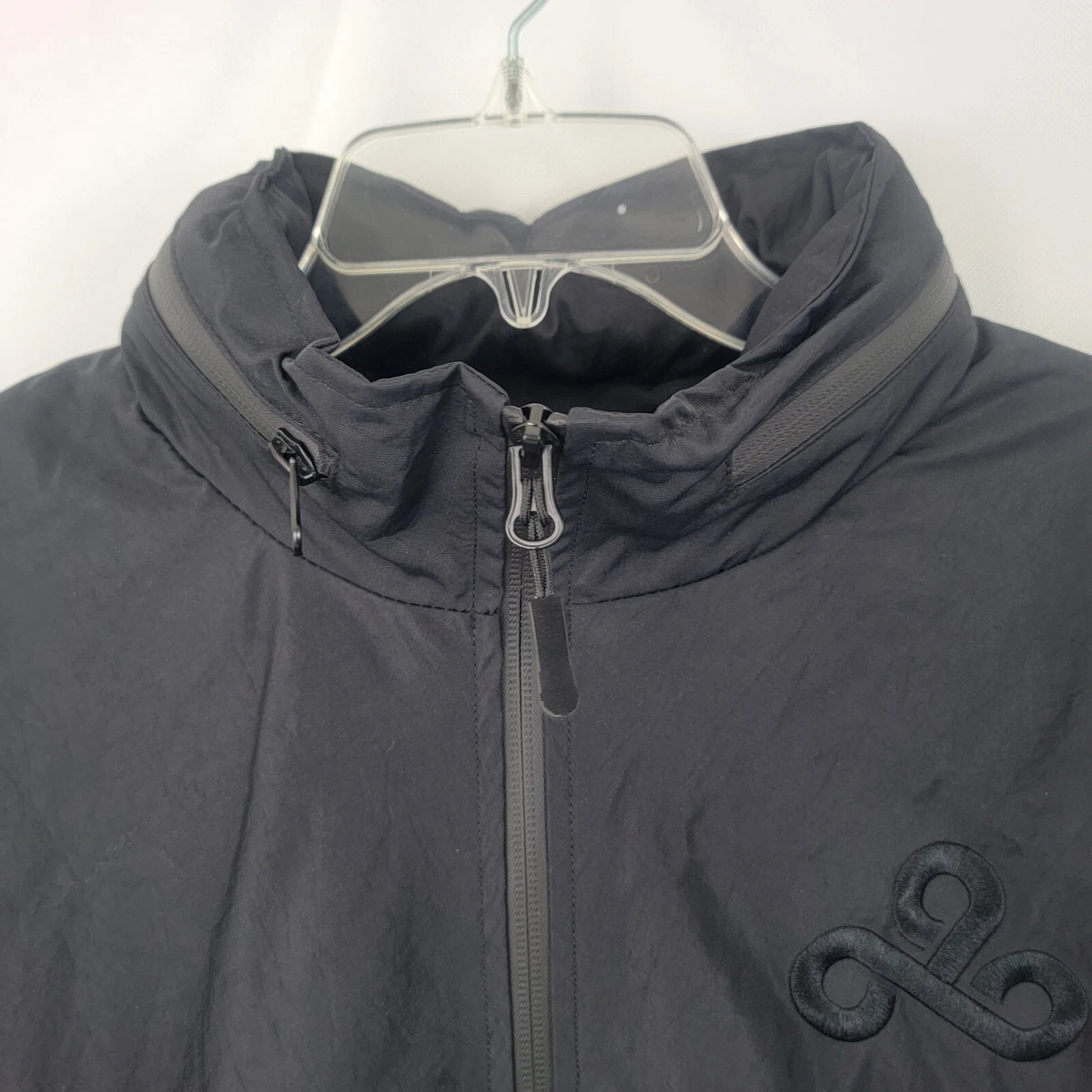 Cloud 9 x Stratus Mens LARGE Jacket Full Zip BLACK Hooded Windbreaker  Gaming | eBay