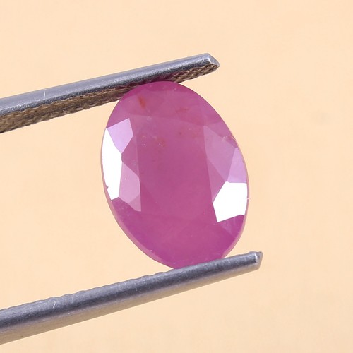 2.00 CT 100% Natural CERTIFIED Mozambique Ruby Unheated Oval Loose Gemstone Cut - Picture 1 of 5