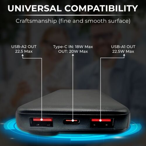 Portable 22.5W Recci Power Bank 10/20/30/50000mah Fast Charger for Mobile Phones - Picture 5 of 37