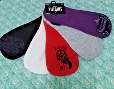 Disney Villains 5 Pack No Show Socks Liners Shoe Size 4-10 NWT UNISEX SOCKS teen
