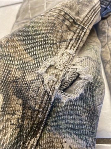Carhartt Bibs Youth Size 7 Real Tree Camo Overalls Canvas Insulated Double Knee - Picture 5 of 10