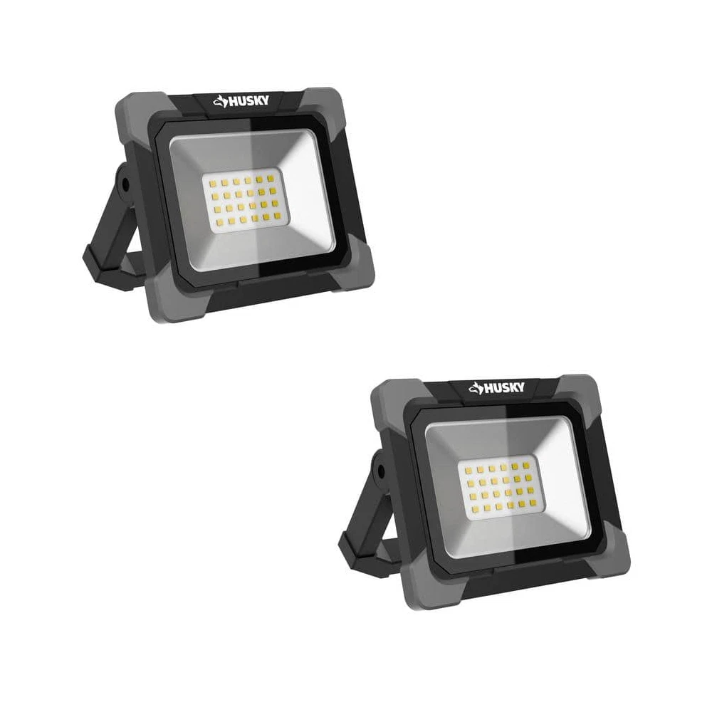 Husky USB LED Work Light Rechargeable Portable Multi Stand 1000 Lumens 2 PACK
