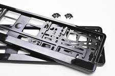2 x BMW Kennzeichenhalter Hochlanz Schwarz mit 8 Schrauben