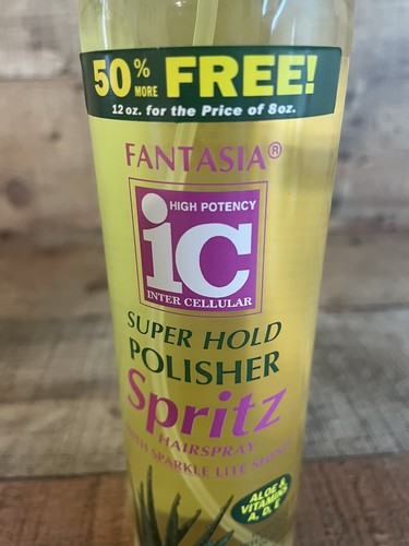 Fantasia IC Super Hold Polisher Spritz Hairspray W/Sparkle Shine 12 Oz.Lot Of 2 - Picture 3 of 6