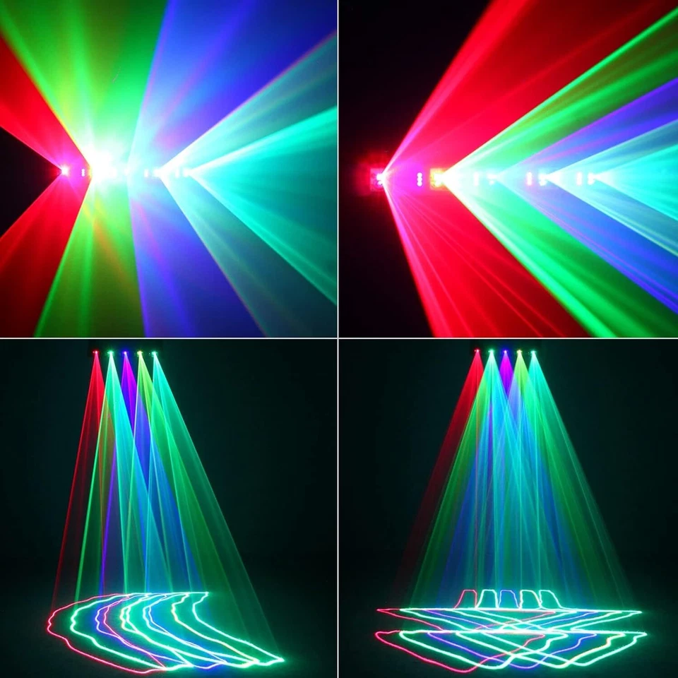 5 Len 5 Beam RGBYC DJ Laser Light DMX Laser Projector show Stage Effect Lighting - Image 2 of 4
