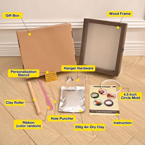 Pet Memorial Shadow Box with Clay Paw Print Impression Kit,Dog Wood Picture F... - Picture 6 of 7