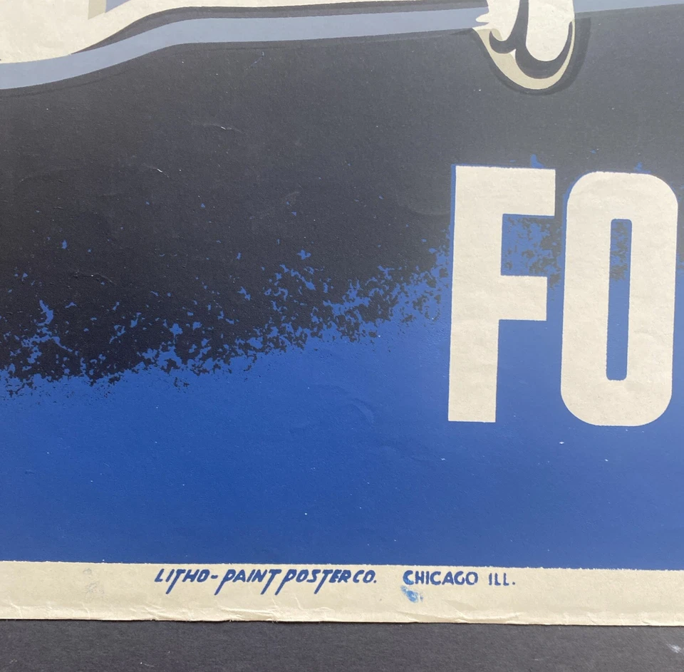 Cartel antiguo vintage original de GM Pontiac 1960-70 38x25 coche neumático regalo de vacaciones Foto 4 de 4